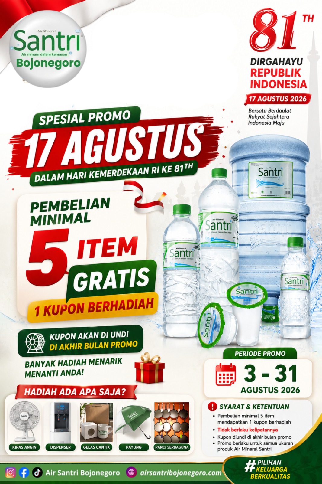 Kupon Undian Promo Agustusan Santri